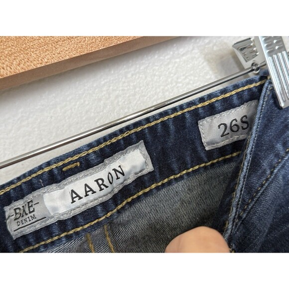 BKE Aaron Men's Jeans Size 26S Teen Boy Dark Wash Denim Buckle Slim Straight EUC - Picture 4 of 12